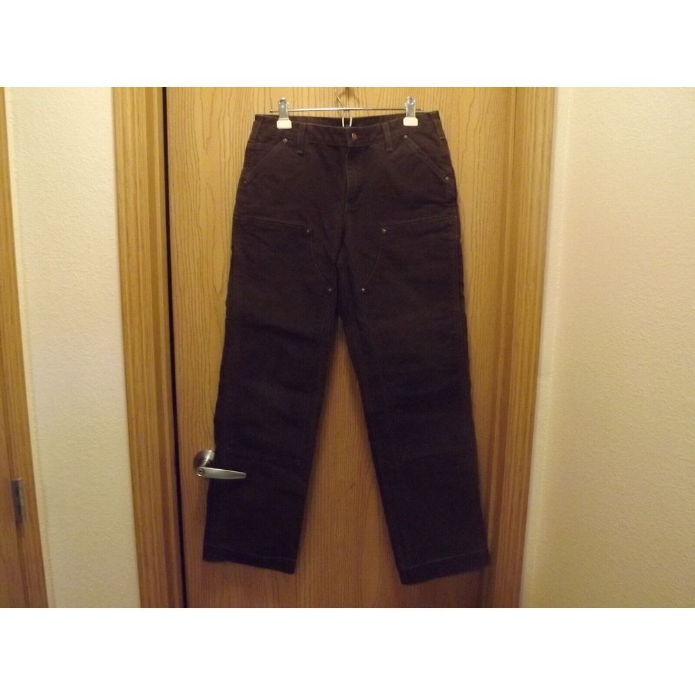 Carhartt Double Knee Pants Women's Size 8 Relaxed Fit Brown Duck Canvas Jeans